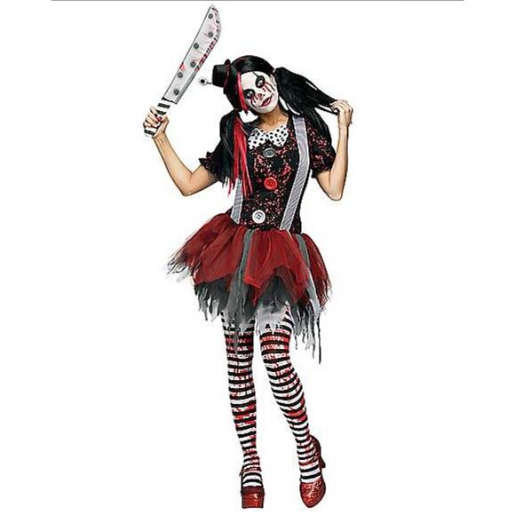 Spirit Killer Clown Halloween Costume Adult L/ XL 14-16 *Dress Only* - Picture 1 of 9